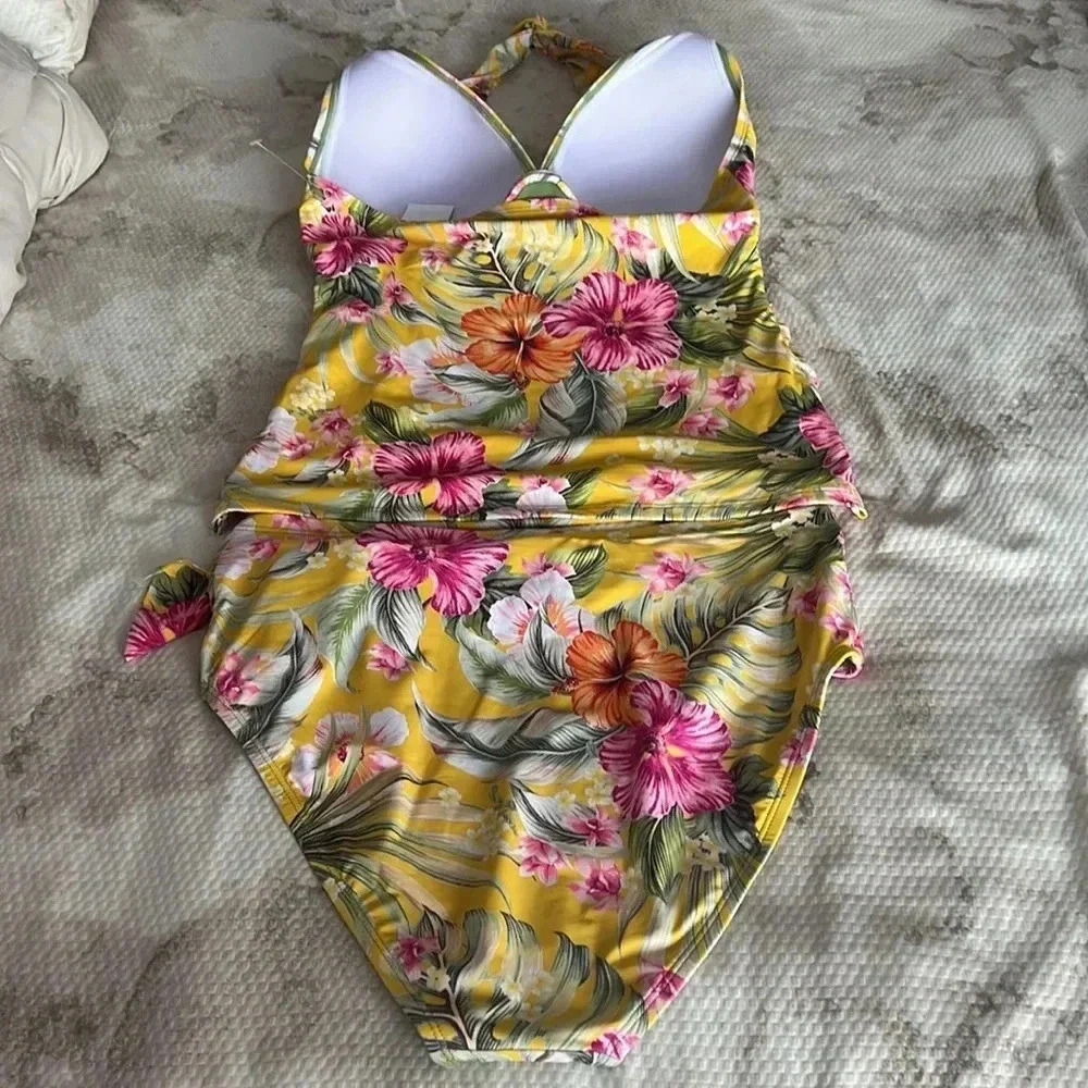 Bleu Rod Beattie Paradiso Halter Wire-Free Tankini Top and Bikini Bottom Size 12 - Picture 9 of 12